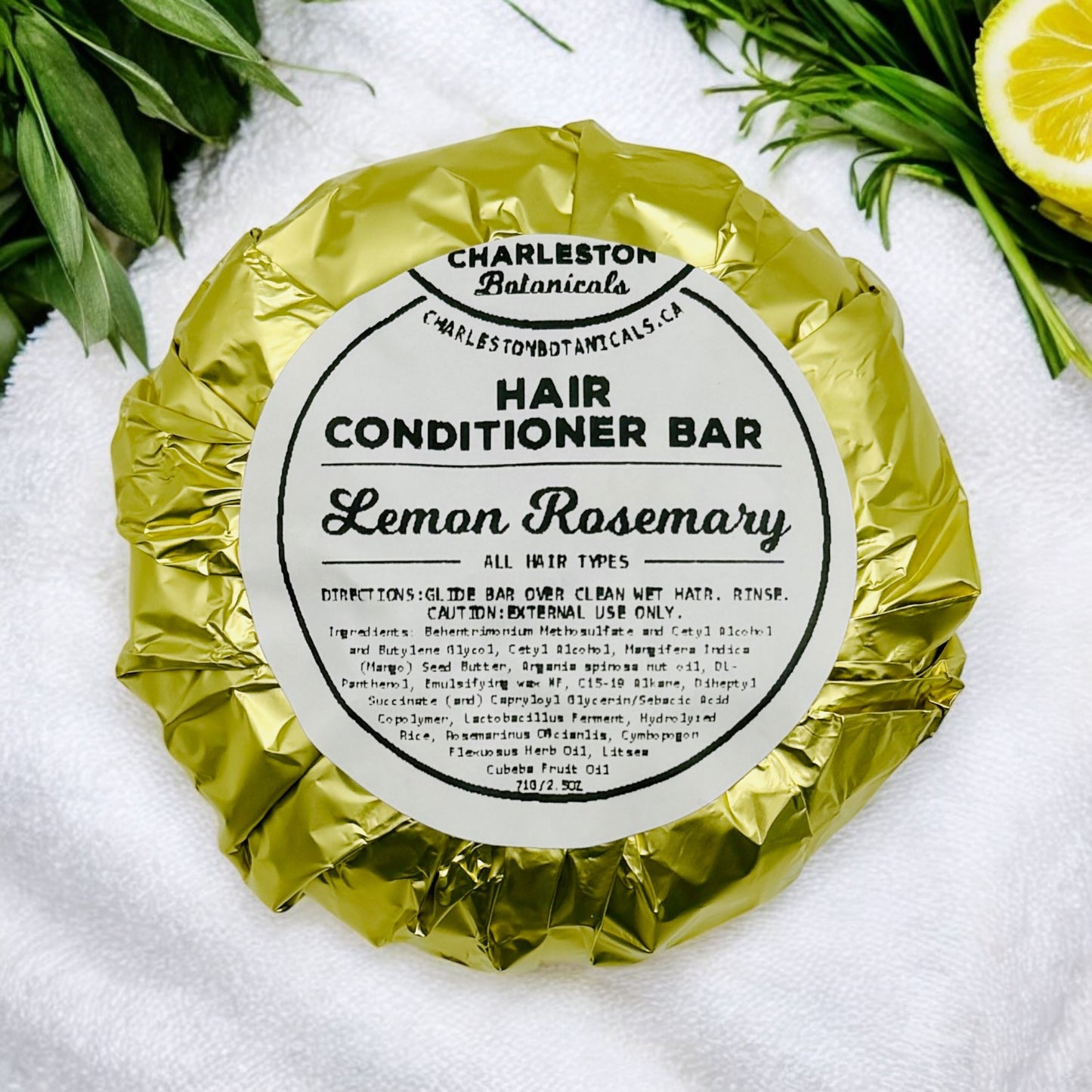 Barre revitalisante pour cheveux au citron et au romarin